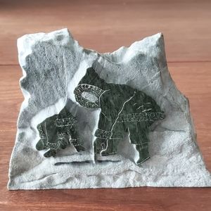 Signed Raffaele Rotondo INITIATION A LA PECHE Carved Vert Midas Marble Canadian